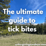 a grassy clearing with the words "the ultimate guide to tick bites" overlain on the image