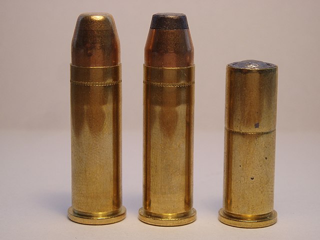 Three different types of bullets (full metal jacket, soft point, flat nose) side by side for comparison.